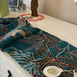Spartina 449 Teal and Gold Starfish Scarf